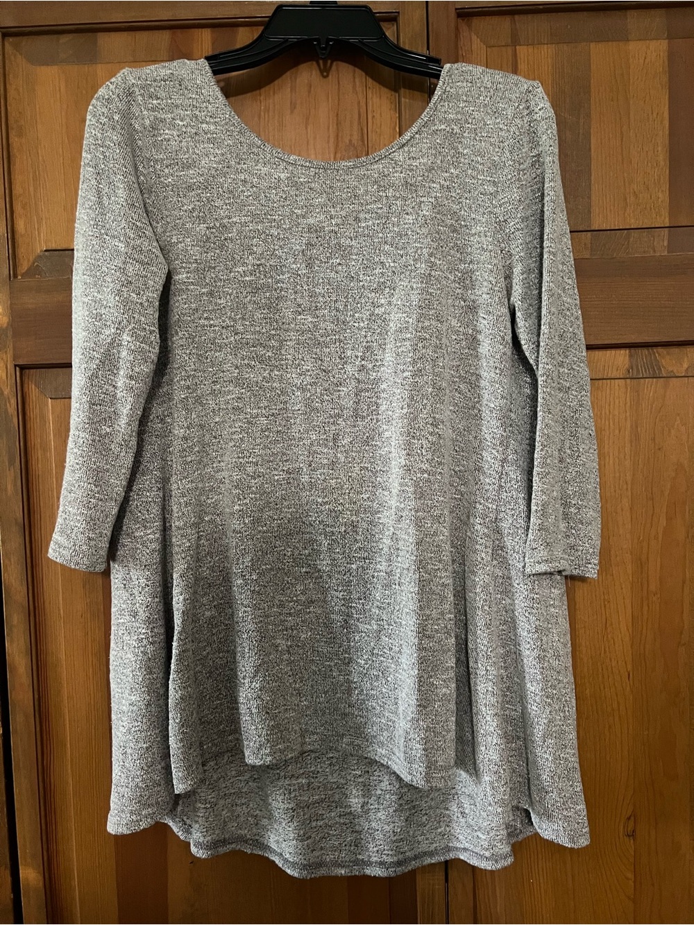 Gray Marled Scoop Neck Tunic Top